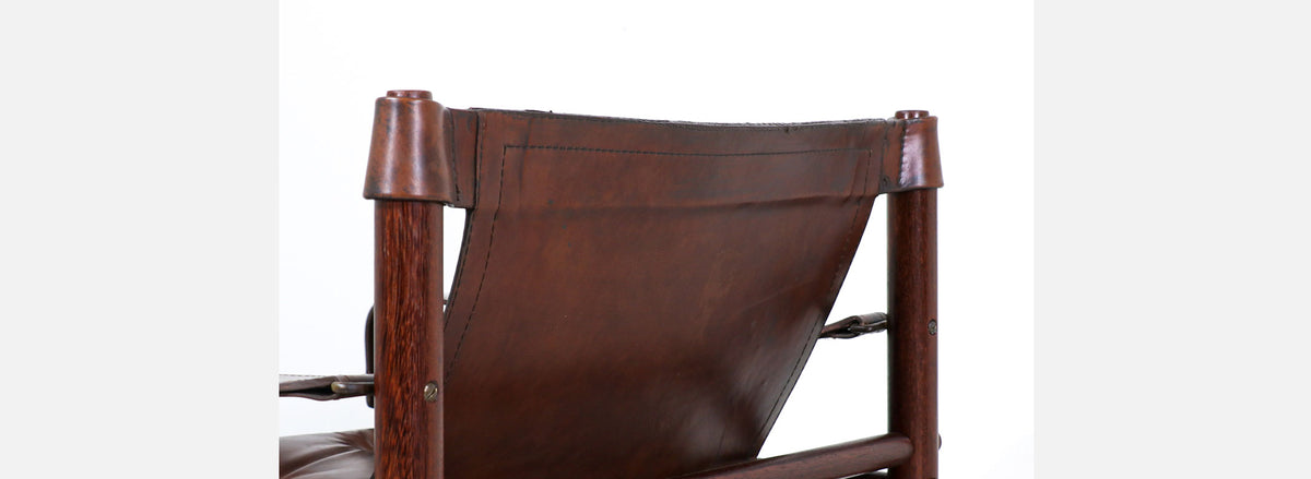 Vintage “Sirocco” Safari Leather Lounge Chair by Arne Norell