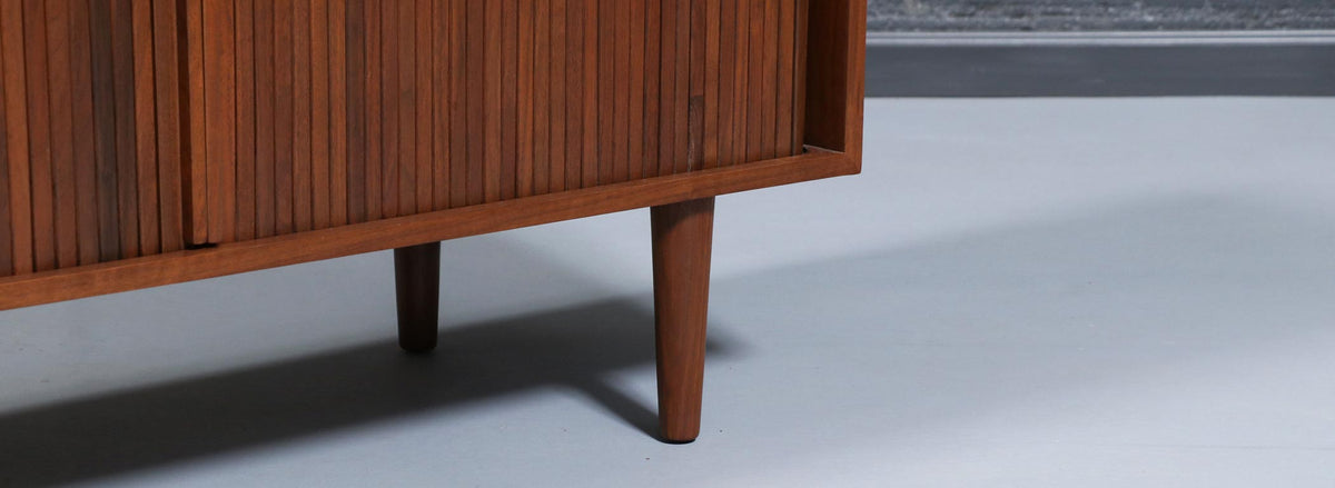 Californian Modern Low Profile Tambour-Door Credenza by Milo Baughman