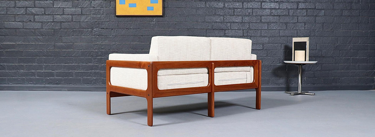 H.W. Klein Teak & Tweed Love Seat Sofa for Komfort