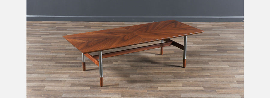 Jack Cartwright Steel & Walnut Coffee Table for Founders 