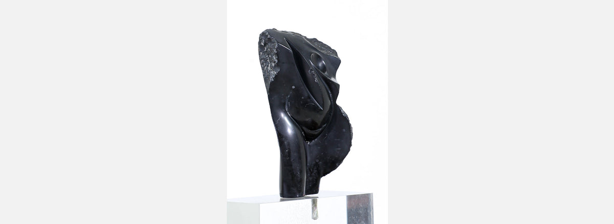 Mid-Century Modern Abstract Stone Sculpture on Lucite Base