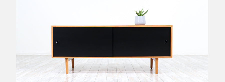 Paul McCobb "Planner Group" Credenza with Black Doors for Winchendon Furniture Co.