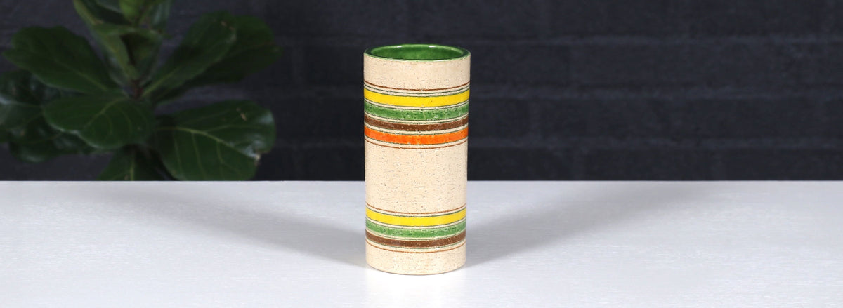 Aldo Londi Multi-Color Glazed Ceramic Vase for Bitossi Studio
