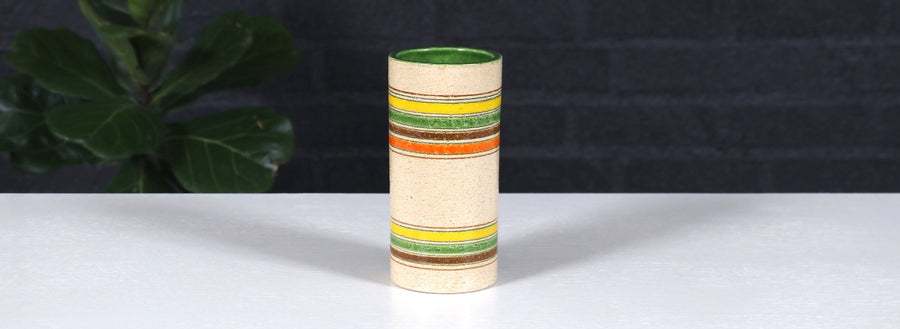 Aldo Londi Multi-Color Glazed Ceramic Vase for Bitossi Studio