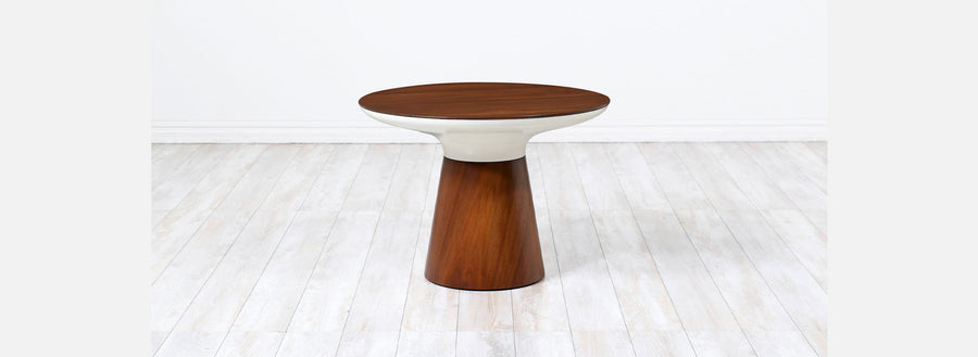 Frank Rohloff Tulip Walnut Side Table for Brown Saltman 