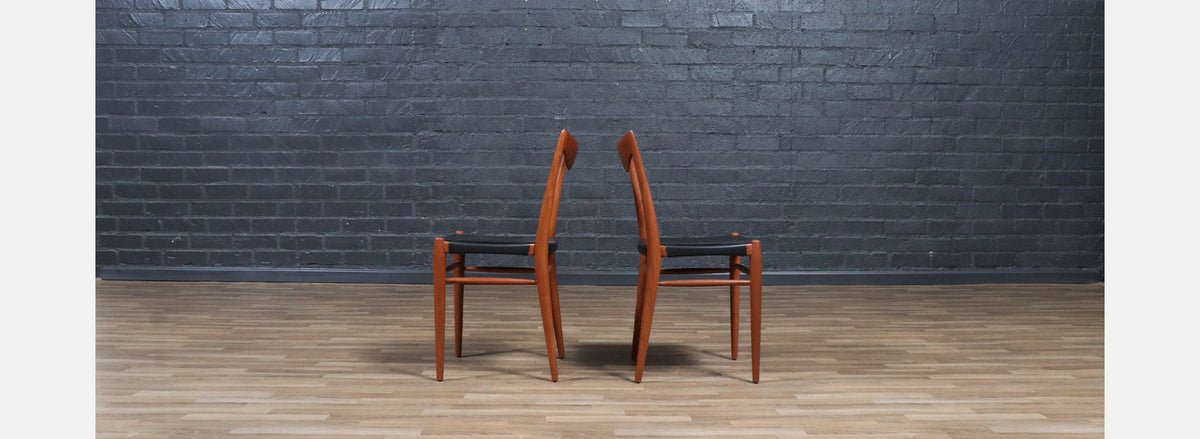 Rolf Rastad & Adolf Relling “Bambi” Teak & Leather Dining Chairs