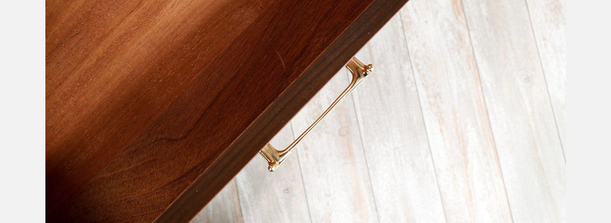 Milo Baughman Walnut Dresser with Brass Handles for Drexel 