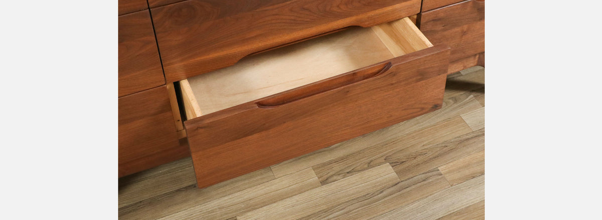 Mid-Century Californian Modern Sculpted Walnut Dresser 