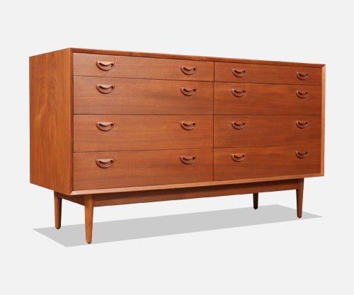 Mid-Century Danish Modern Teak 8-Drawer Dresser