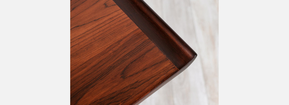Danish Modern Executive Sculpted Rosewood Desk by H.P. Hansen