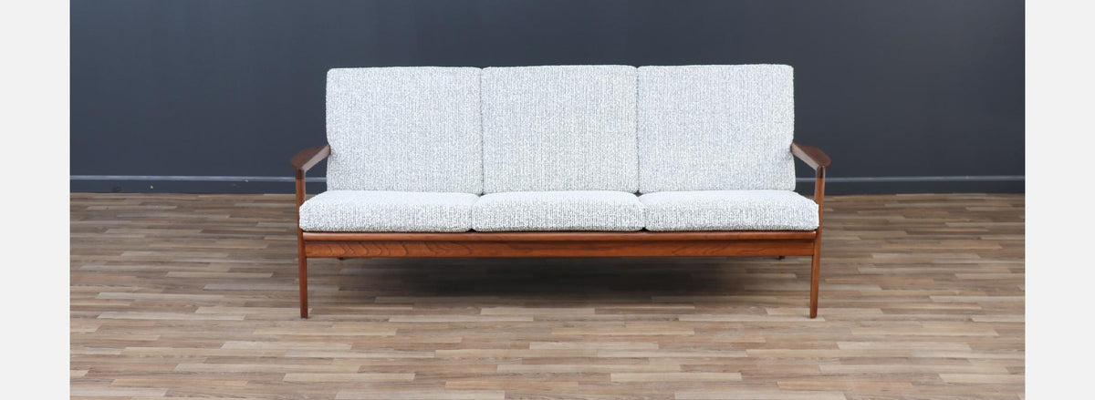 Ib Kofod-Larsen Sculpted Exoskeleton Walnut Sofa for Selig