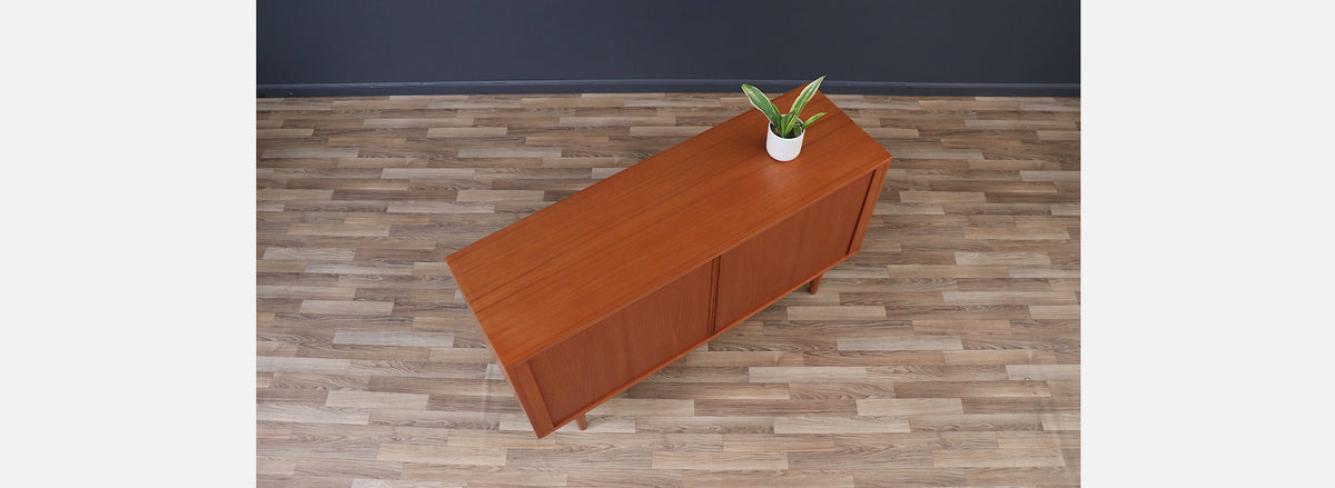 Carlo Jensen Teak Tambour-Door Credenza for Hundevad