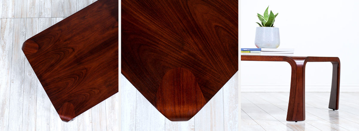Saburo Inui Brazilian Rosewood Coffee Table for Tendo Mokko 