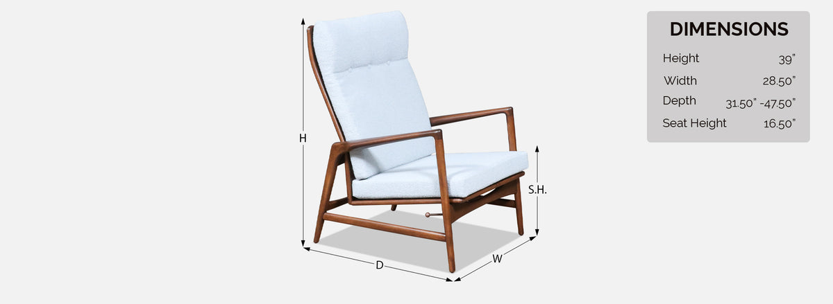 Mid-Century Reclining Lounge Chair by Ib Kofod-Larsen for Selig