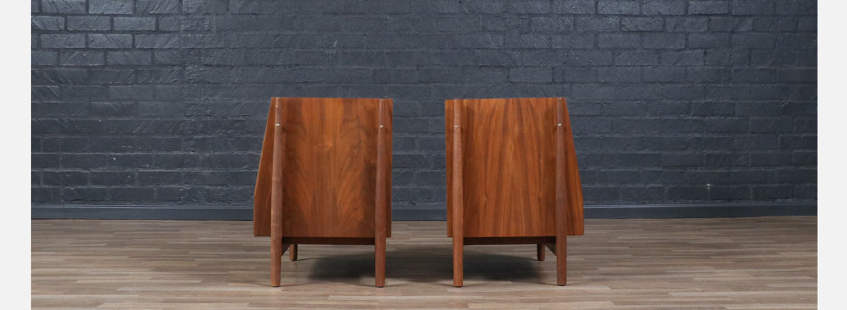 Kipp Stewart ”Declaration” Floating Walnut Night Stands for Drexel