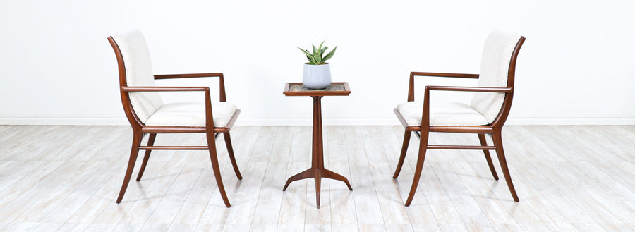 T.H. Robsjohn-Gibbings Sculpted Saber Arm Chairs for Widdicomb