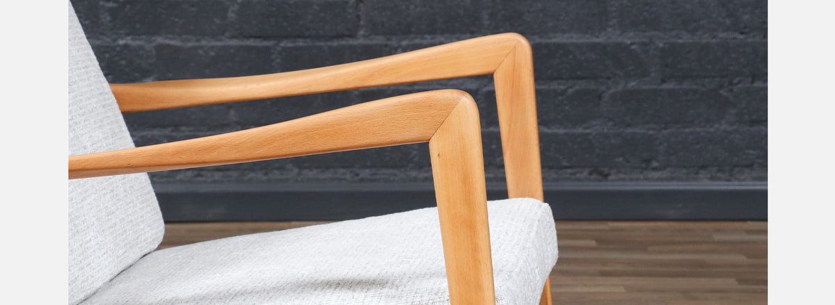 Folke Ohlsson Model "Tema 1" Beechwood Lounge Chairs for Dux