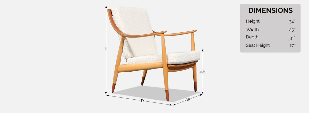 Peter Hvidt Model FD-146 Teak & Birch Lounge Chair