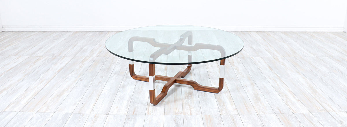 Mid-Century Modern Sculpted Walnut Coffee Table by Brown Saltman