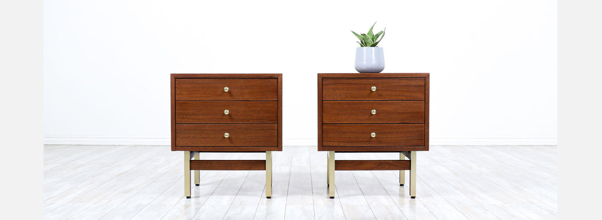 American of Martinsville Night Stands with Brass Accents