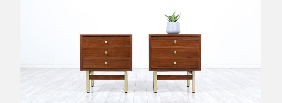 American of Martinsville Night Stands with Brass Accents