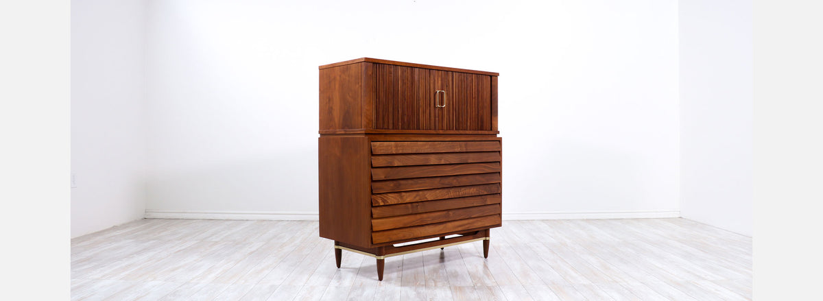 Merton L. Gershun Tambour-Door Chest of Drawers by American of Martinsville