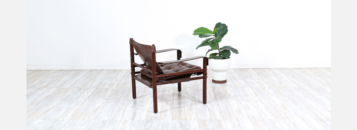Vintage “Sirocco” Safari Leather Lounge Chair by Arne Norell