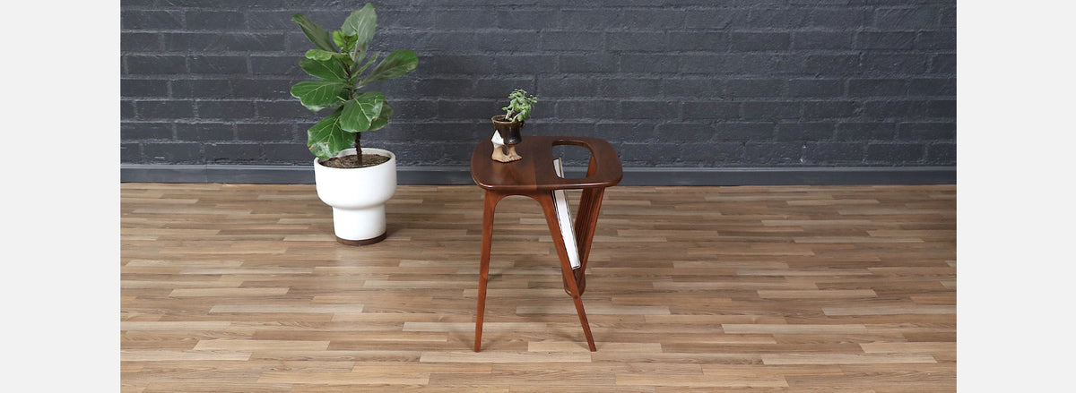 Arthur Umanoff Spindle End Table w/ Magazine Shelf