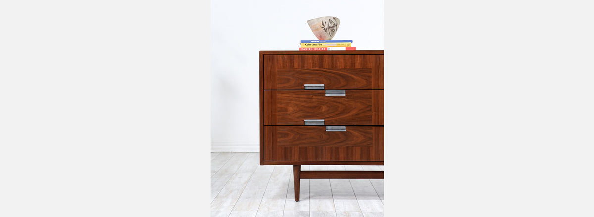 Merton Gershun Walnut & Cane Dresser with Bi-Folding Doors for American of Martinsville