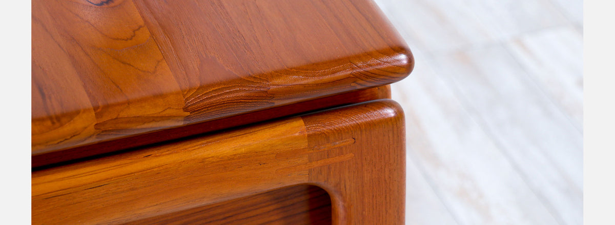 Danish Modern Floating-Top Teak Desk with Bookcase by Dyrlund