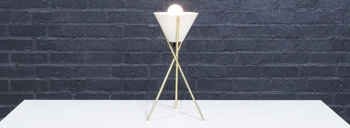 Gerald Thurston Tripod Brass Table Lamp for Lightolier