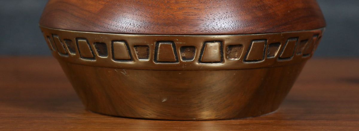 Tony Paul Sculpted Walnut & Brass Table Lamp by Westwood Industries