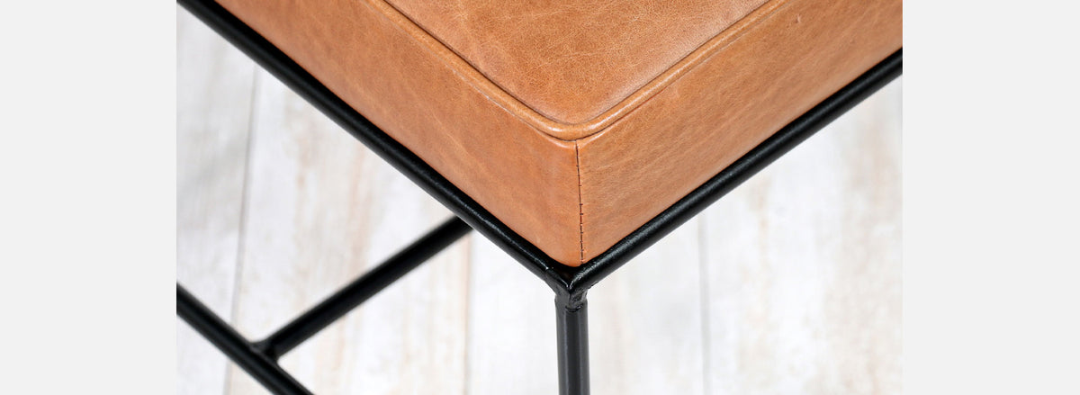 Paul McCobb "Planner Group" Leather & Iron Bench for Winchendon Furniture