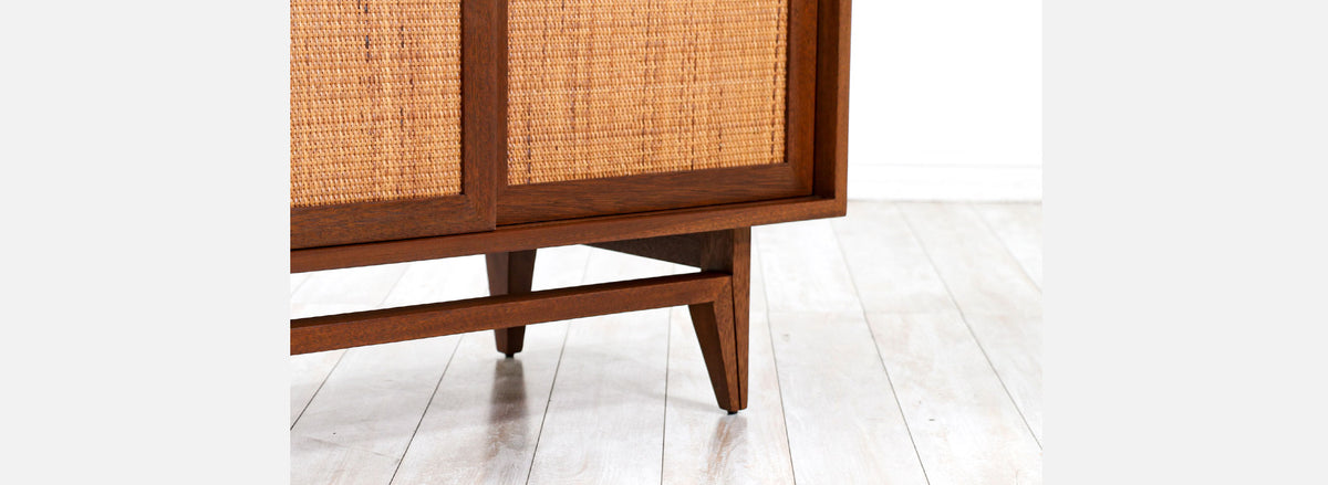 John Keal Cabinet with Cane Doors for Brown Saltman