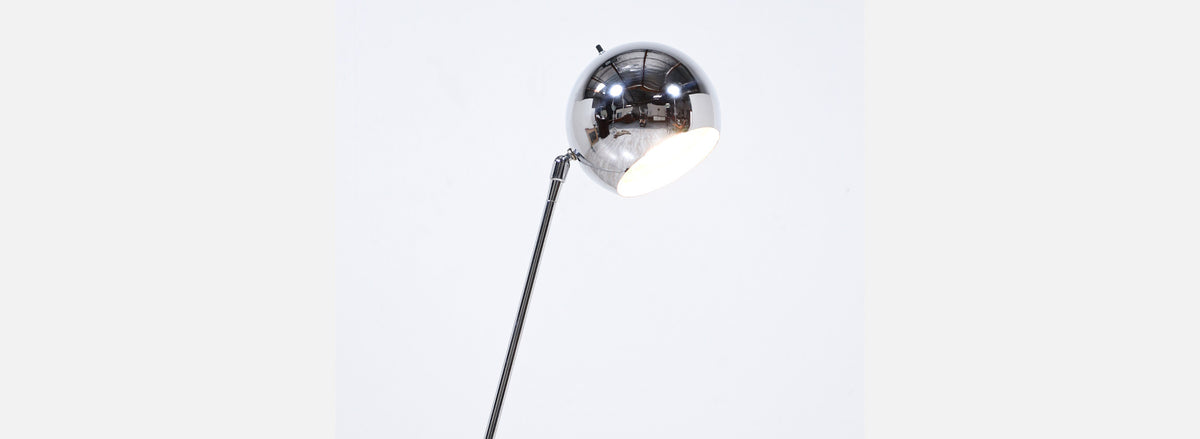 Robert Sonneman Iron & Chrome Orb Floor Lamp for George Kovacs