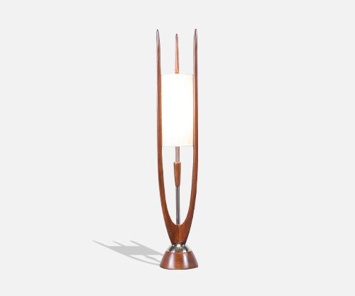John Keal Sculpted Trident-Style Table Lamp for Modeline