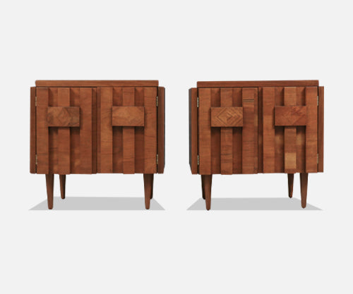 Mid-Century Brutalist Modern "Staccato" Night Stands by Lane