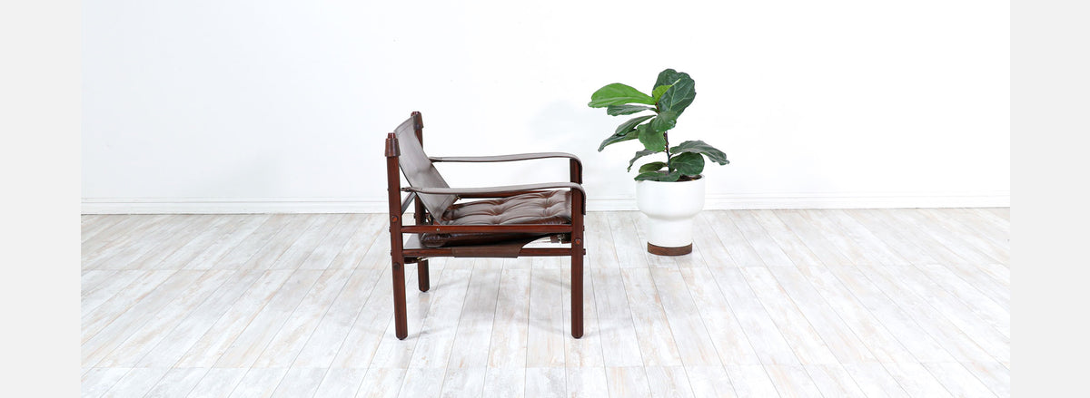 Vintage “Sirocco” Safari Leather Lounge Chair by Arne Norell