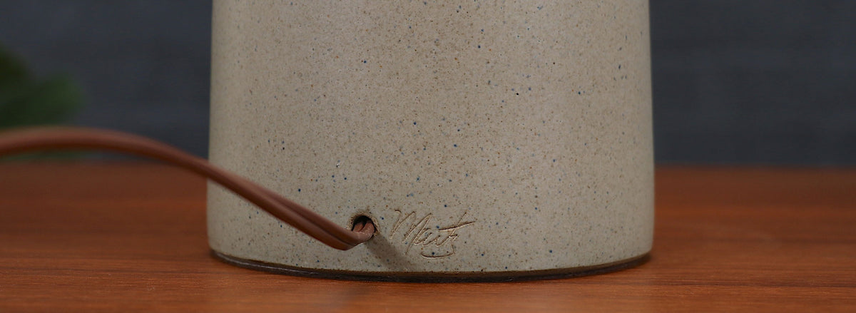 Mid-Century Grey Ceramic Table Lamp by Jane & Gordon Martz