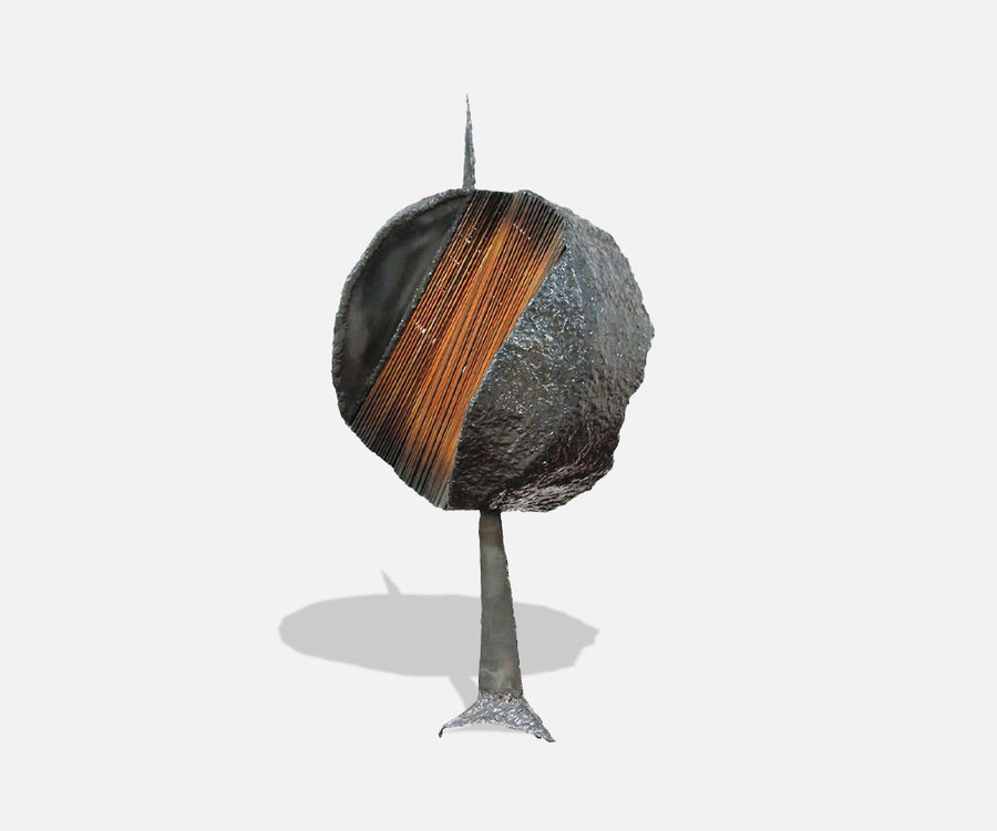 Mid-Century Modern Brutalist Metal Copper Sculpture