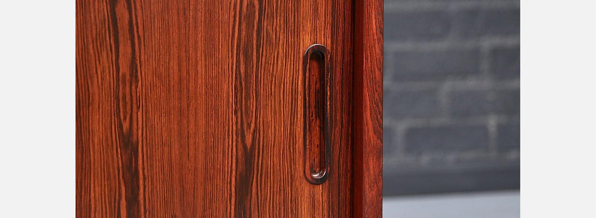 Danish Modern Rosewood Credenza w/ Sliding Doors by Carlo Jensen