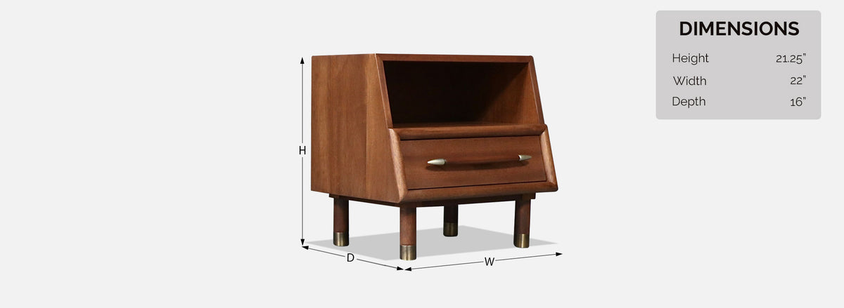 Californian Modern Night Stands w/ Bookcase by John Keal for Brown Saltman