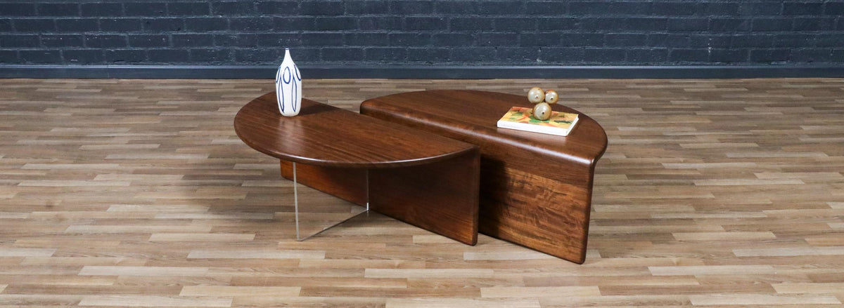 Gerald McCabe "Waterfall" Shedua & Lucite Coffee Table for Orange Crate Modern