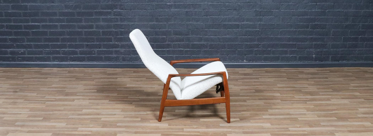 Folke Ohlsson Model-1032 Reclining Chair w/ Ottoman for Dux