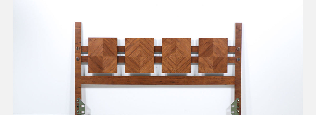 Mid-Century Modern "Stacatto" CA-King Geometric Headboard by Lane Furniture