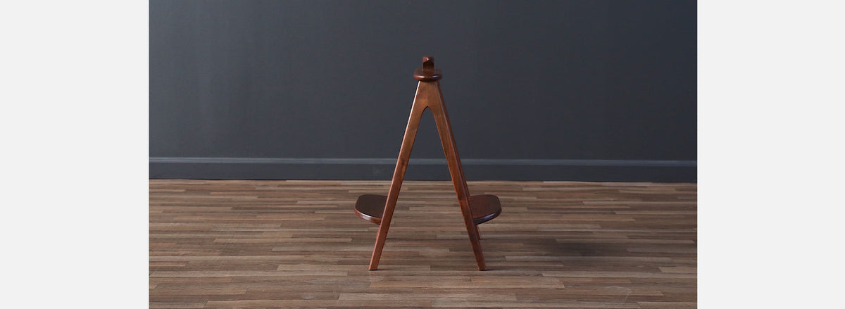 Arthur Umanoff Walnut Sculpted Magazine Rack for Washington Woodcraft 