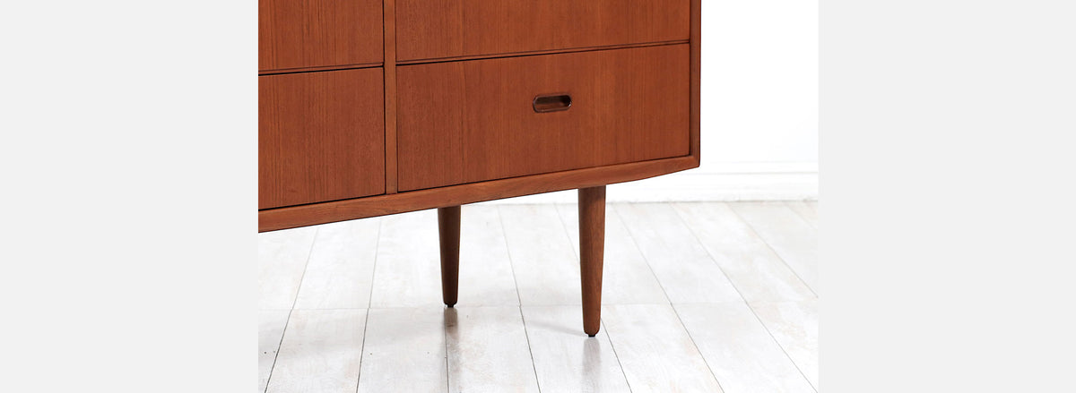 Danish Modern Teak 9-Drawer Dresser by Falster