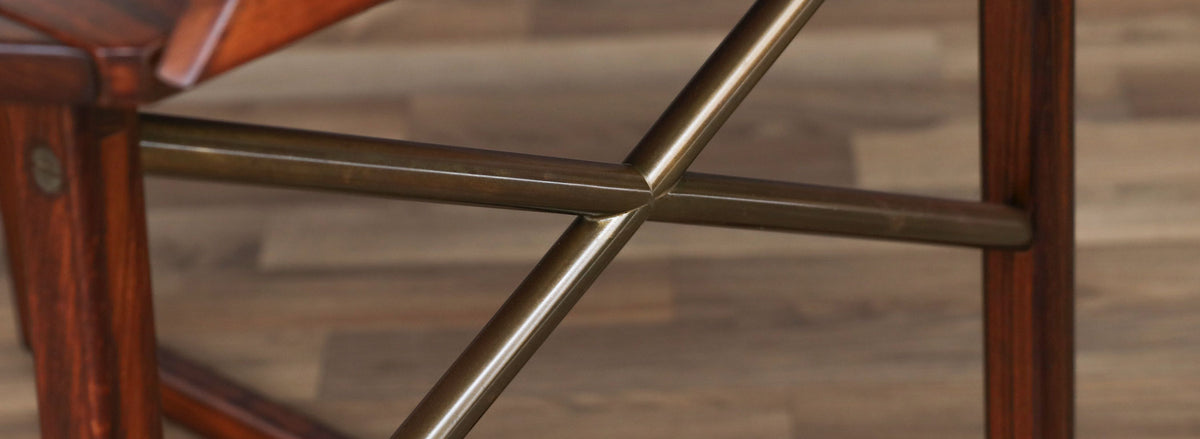Svend Langkilde Rosewood & Brass Removable Tray Table