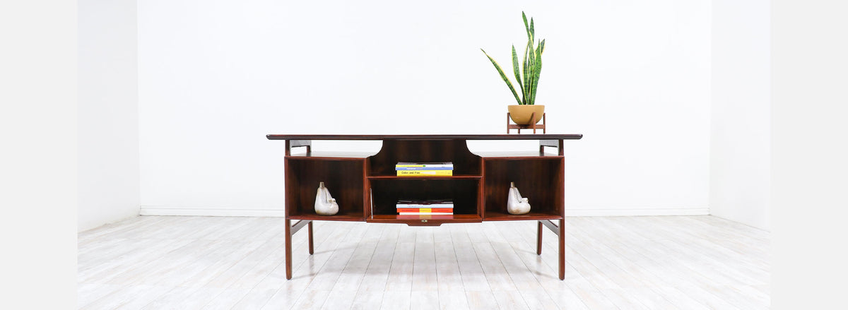 Gunni Omann Model-75 Floating Top Rosewood Desk for Omann Jun