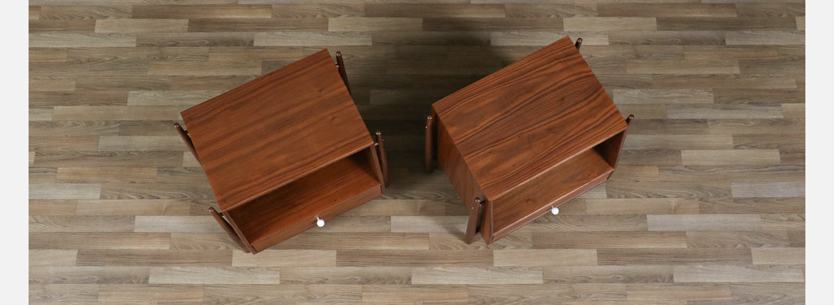 Kipp Stewart ”Declaration” Floating Walnut Night Stands for Drexel
